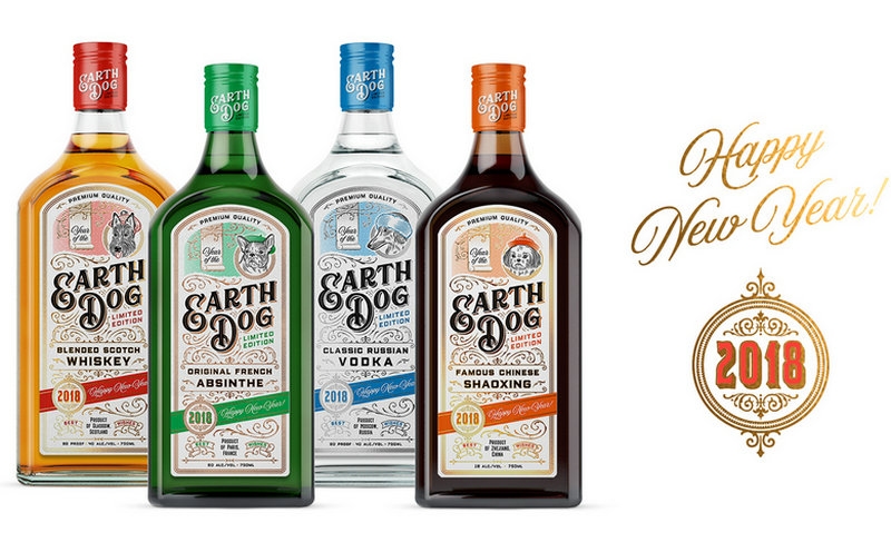 國外限量版酒水包裝設(shè)計(jì)靈感來自于2018年的象征&ndash;地球犬