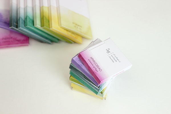 彩色之光, 生態手工巧克力食品包裝設計工程。