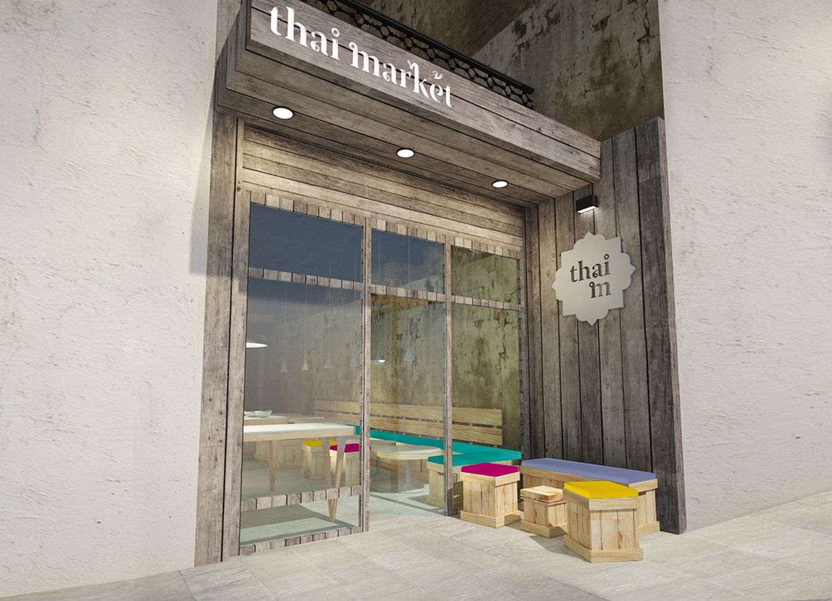 泰國快餐店的品牌設計，標志設計和包裝設計